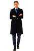 Pure Wool Full-Length Men’s Navy Overcoat – Classic Winter Dress Coat 6 CS9-Navy-S  - from alligatorwarehouse.com