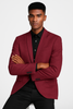 Burgundy paisley slim fit tuxedo jacket – men's wedding & prom blazer with satin shawl lapel 3   - from alligatorwarehouse.com