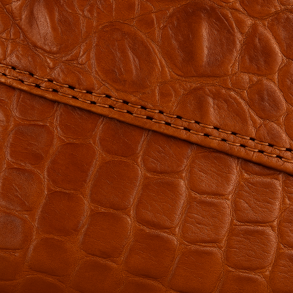 Los Altos Casual Cognac Full Caiman Skin Sneakers