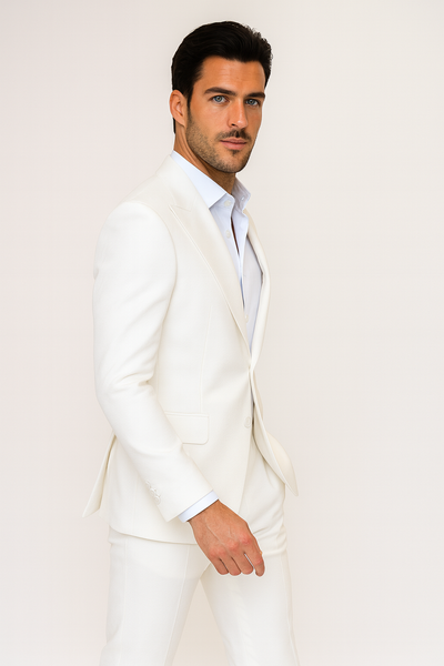 Seersucker Suit Peak Lapel Suit in Color 