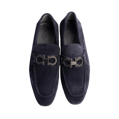 P00073 Chello- Buckle Loafer- Navy suede