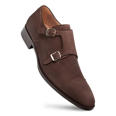 Actore II Chestnut Suede Double Monk Strap Shoes By Mezlan Made In Spain Brand 1   - from alligatorwarehouse.com