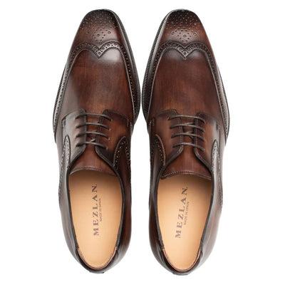 Men's Tasso Chestnut Calfskin Leather Derby Oxfords By Mezlan Made In Spain Brand 3   - from alligatorwarehouse.com