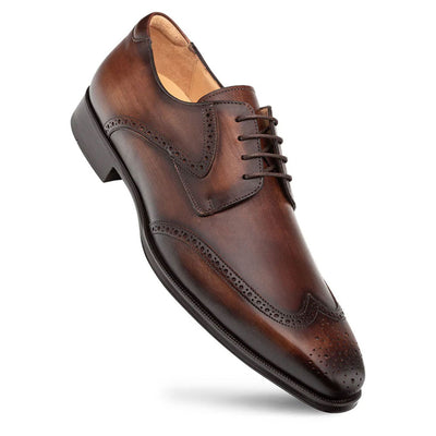 Men's Tasso Chestnut Calfskin Leather Derby Oxfords By Mezlan Made In Spain Brand 1   - from alligatorwarehouse.com