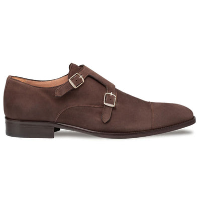 Actore II Chestnut Suede Double Monk Strap Shoes By Mezlan Made In Spain Brand 2   - from alligatorwarehouse.com