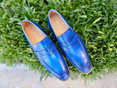 Chic Patina Burnished Penny Loafer 7 KS518-03OCEANBLUE8  - from alligatorwarehouse.com