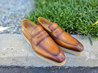 Chic Patina Burnished Penny Loafer 9 KS518-03OCEANBLUE8  - from alligatorwarehouse.com