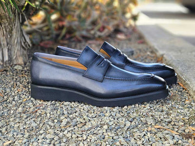 Chic Patina Burnished Penny Loafer 26 KS518-03OCEANBLUE8  - from alligatorwarehouse.com