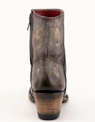 Ferrini Women's Stacey Round Toe Ankle Boots Handcrafted - Chocolate 3 61011-52-060-B  - from alligatorwarehouse.com