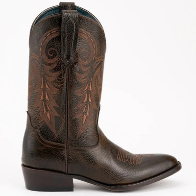 Ferinni Boot - Mens Dress Cowboy Boot  - Ferrini Men's Remington Leather Round Toe Boots Handcrafted Chocolate 2 12111-09-090-D  - from alligatorwarehouse.com