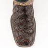 Ferinni Boot - Mens Dress Cowboy Boot  - Ferrini Bronco Men's Print Pirarucu Fish Boots Handcrafted Chocolate  in Chocolate 2 43393-09-080-D  - from alligatorwarehouse.com