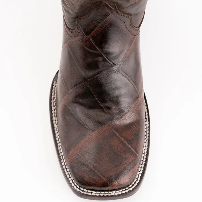 J Toe Cowboy Boots - J Toe Western Boots - Ferinni Boot - Mens Dress Cowboy Boot  - Ferrini Jesse Men's Print Alligator Boots Handcrafted Chocolate   in Chocolate Color