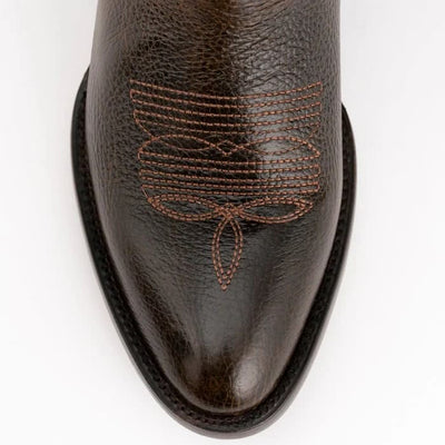Ferinni Boot - Mens Dress Cowboy Boot  - Ferrini Men's Remington Leather Round Toe Boots Handcrafted Chocolate 4 12111-09-090-D  - from alligatorwarehouse.com