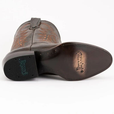 Ferinni Boot - Mens Dress Cowboy Boot  - Ferrini Men's Remington Leather Round Toe Boots Handcrafted Chocolate 5 12111-09-090-D  - from alligatorwarehouse.com