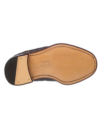 Ferrini Shoes - Mens Alligator Dress Shoe - Ferrini 3673 Belly Alligator Wingtip Shoes Chocolate 2 F3673-TM-105  - from alligatorwarehouse.com