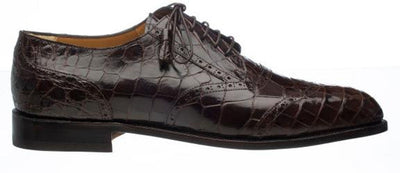 Alligator Belly Shoes Chocolate Brown Ferrini Mens Wingtip 1 F3673-TM-105  - from alligatorwarehouse.com
