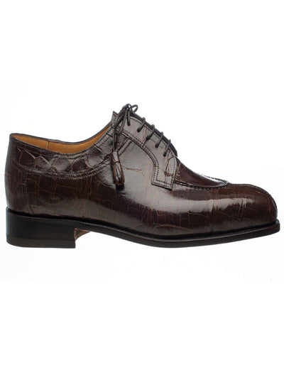 Ferrini Shoes - Mens Alligator Dress Shoe - Ferrini 3520 Belly Alligator Split Toe Shoes Chocolate 3 F3520-TM-090  - from alligatorwarehouse.com