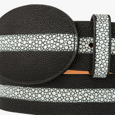 Cinto de Mantarraya Imitacion Perla Completa Color Negro 8C111405 3 LAB-8C111405-32  - from alligatorwarehouse.com