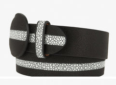 Cinto de Mantarraya Imitacion Perla Completa Color Negro 8C111405