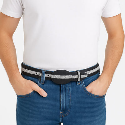 Cinto de Mantarraya Imitacion Perla Completa Color Negro 8C111405 10 LAB-8C111405-32  - from alligatorwarehouse.com