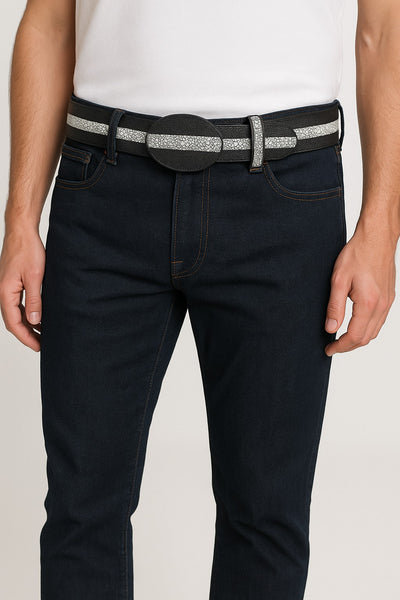 Cinto de Mantarraya Imitacion Perla Completa Color Negro 8C111405 11 LAB-8C111405-32  - from alligatorwarehouse.com