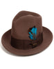 Brown Dress Hat 1920s Fedora Style - Mens Classic Wool Fedora Dress Hat in Brown 2   - from alligatorwarehouse.com