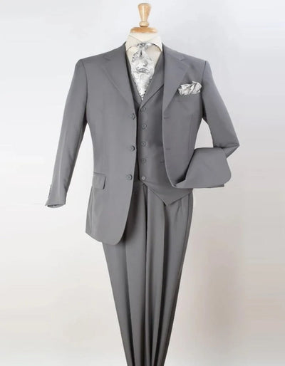 Light Grey Suit - Silver Gray Suit For Wedding - Mens Three Button Classic Fit Light Grey Suit 1   - from alligatorwarehouse.com