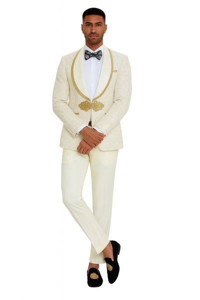 2025 Ivory and Gold 2pc Men's Suit by Tazzio 5   - from alligatorwarehouse.com