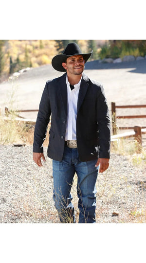 Cinch Men's Charcoal Grey Western Suit Jacket with Paisley Lining