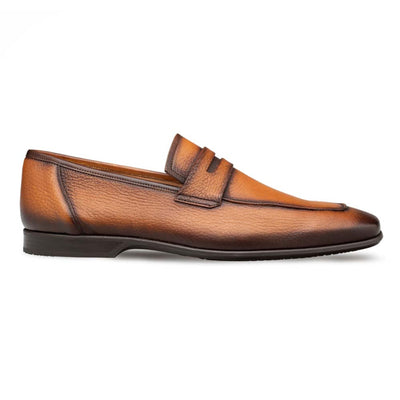 Men's Deerskin Cognac Penny Loafer By Mezlan Made In Spain Brand 2   - from alligatorwarehouse.com