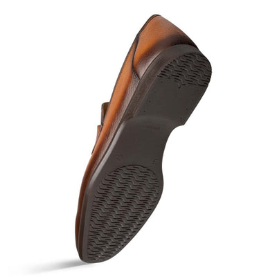 Men's Deerskin Cognac Penny Loafer By Mezlan Made In Spain Brand 4   - from alligatorwarehouse.com