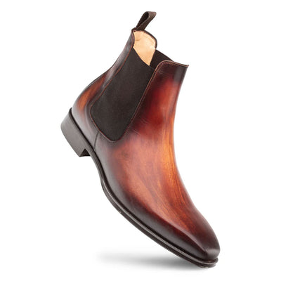 Cervantes Cognac Rust Hand-Stained Chelsea Boots By Mezlan Made In Spain Brand 1   - from alligatorwarehouse.com