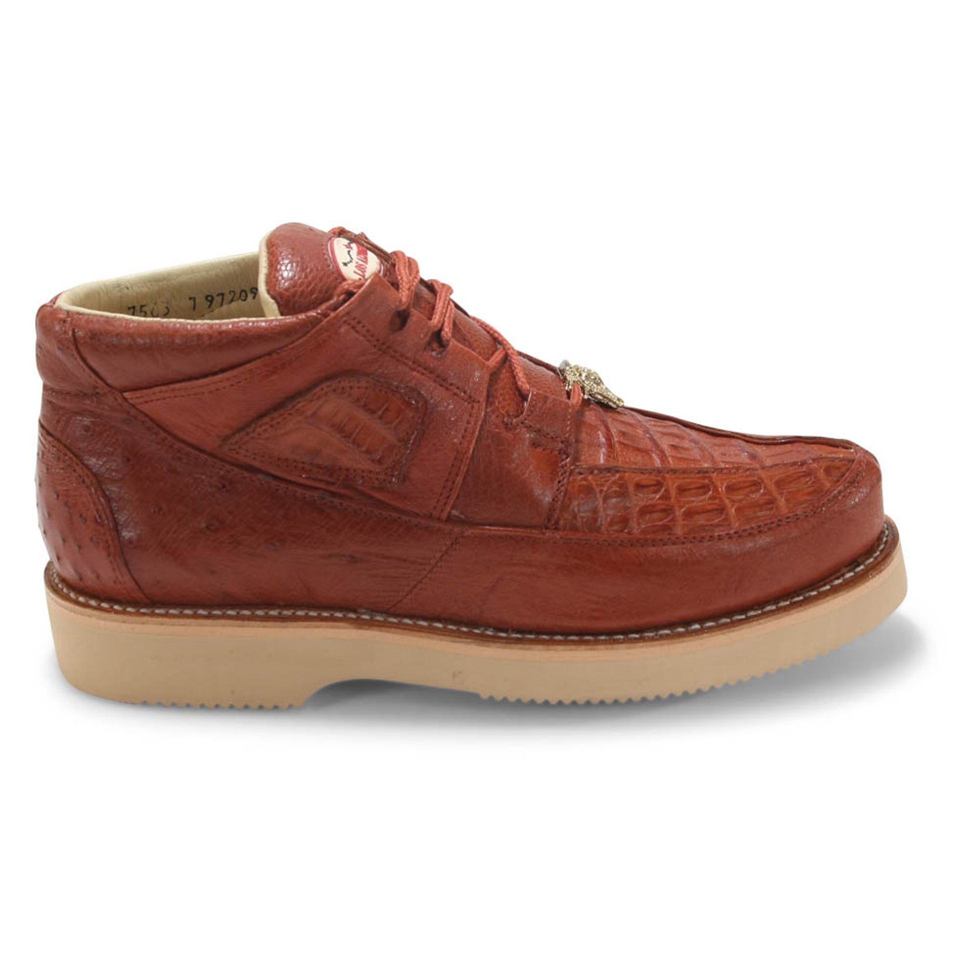 Los Altos Casual Cognac Caiman Belly & Ostrich shoes