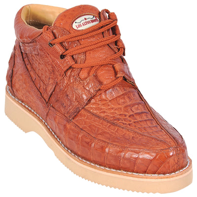 Los Altos Casual Cognac Full Caiman Skin Sneakers 1   - from alligatorwarehouse.com