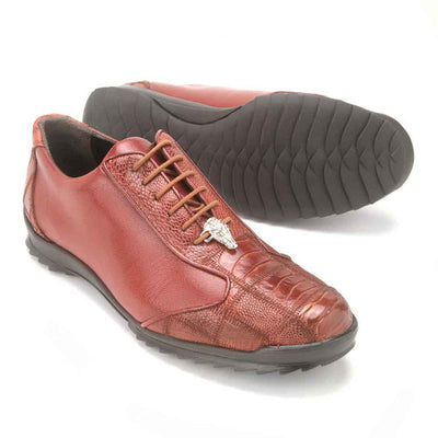 Los Altos Cognac Genuine Ostrich Casual Sneaker 3   - from alligatorwarehouse.com