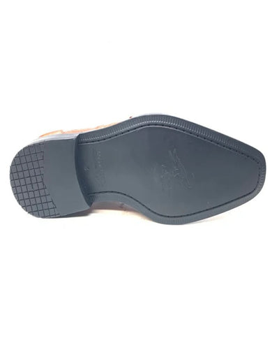 Los Altos Cognac All-Over Crocodile Lace Up Dress Shoes 6   - from alligatorwarehouse.com