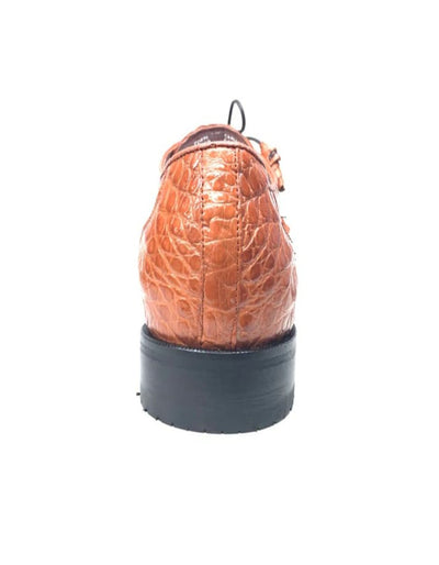 Los Altos Cognac All-Over Crocodile Lace Up Dress Shoes 5   - from alligatorwarehouse.com