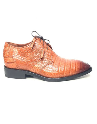 Los Altos Cognac All-Over Crocodile Lace Up Dress Shoes 2   - from alligatorwarehouse.com
