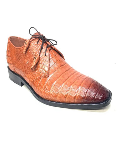 Los Altos Cognac All-Over Crocodile Lace Up Dress Shoes 1   - from alligatorwarehouse.com