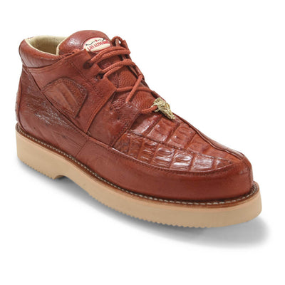 Los Altos Casual Cognac Caiman Belly & Ostrich shoes 1   - from alligatorwarehouse.com