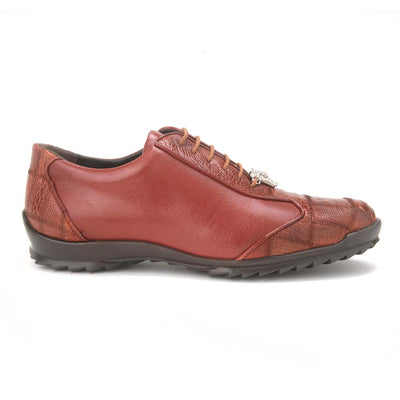Los Altos Cognac Genuine Ostrich Casual Sneaker 4   - from alligatorwarehouse.com