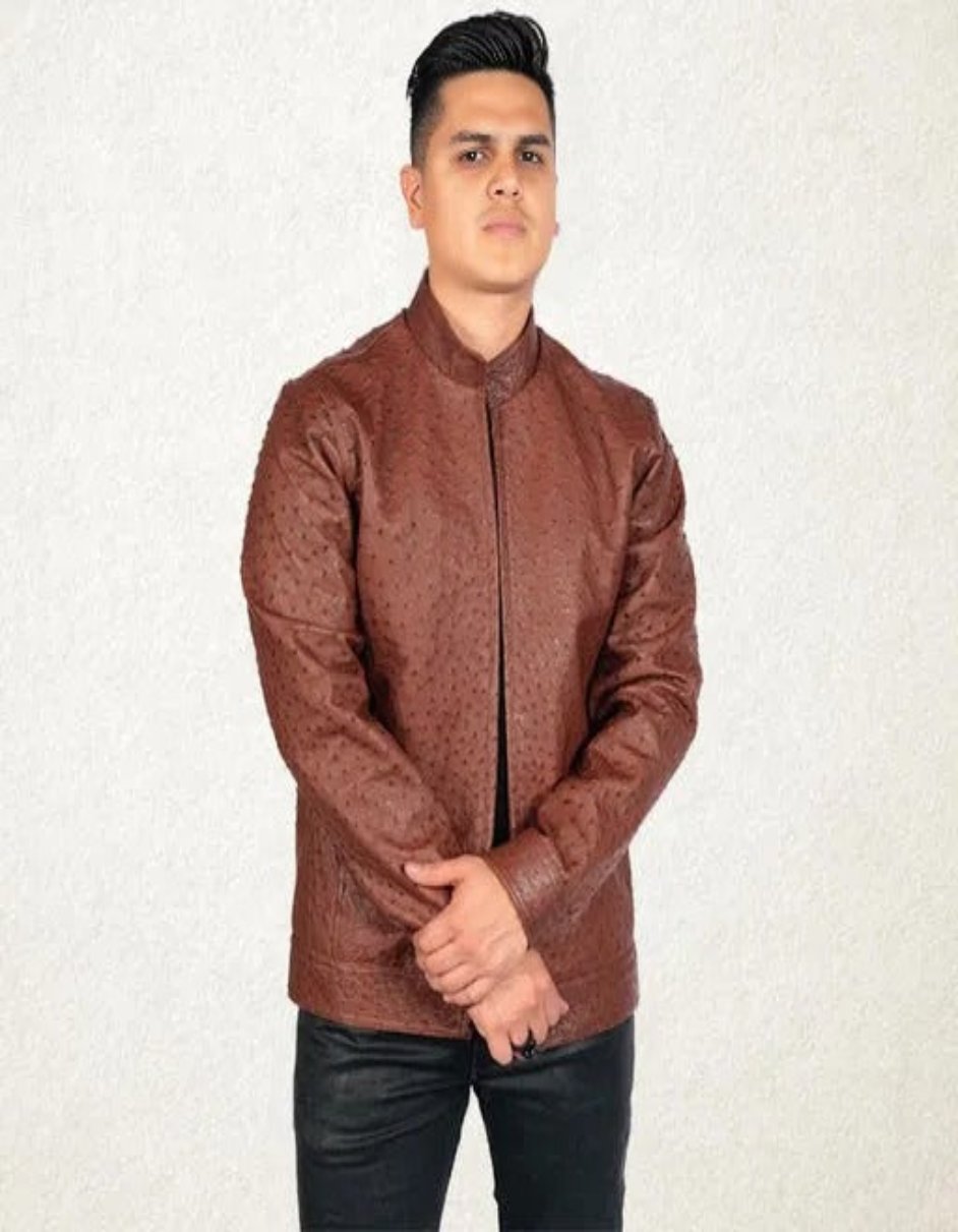 Original Fine Ostrich Leather Jacket 2   - from alligatorwarehouse.com
