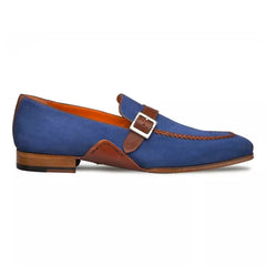 Mezlan  Men's Navy/Cognac Nubuck & Calfskin Loafer