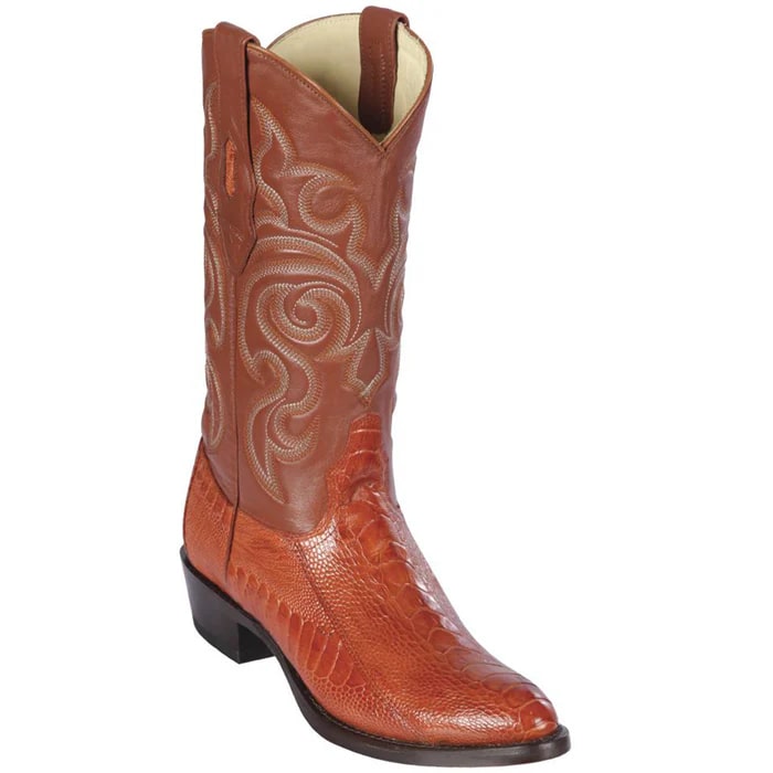 Los Altos Boots - Mens Dress Cowboy Boot - Low Priced Cognac Ostrich Leg Mens Cowboy Boots- in Cognac