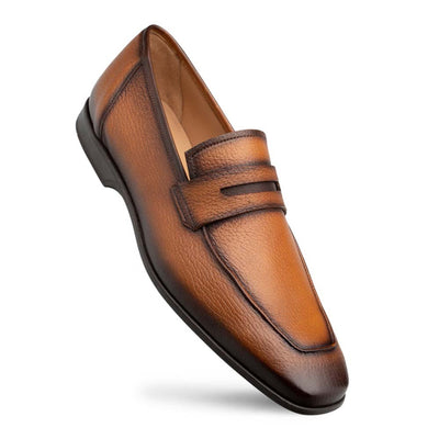 Men's Deerskin Cognac Penny Loafer By Mezlan Made In Spain Brand 1   - from alligatorwarehouse.com