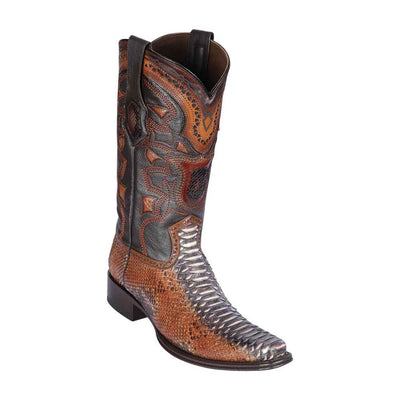 Los Altos Rustic Cognac Python European Square Toe Men’s Boot 1   - from alligatorwarehouse.com