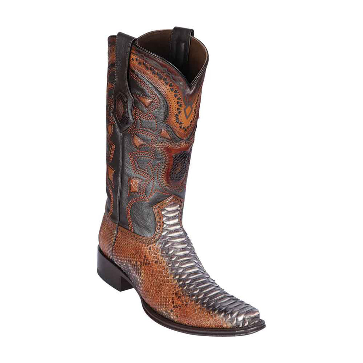 Los Altos Rustic Cognac Python European Square Toe Men’s Boot