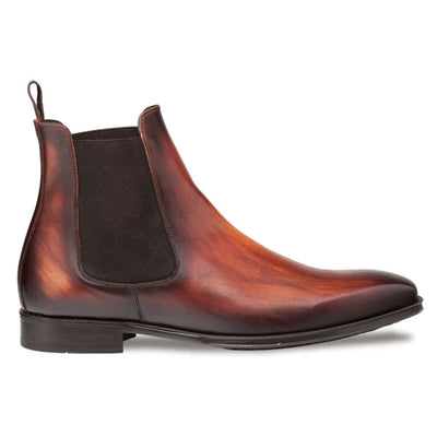 Cervantes Cognac Rust Hand-Stained Chelsea Boots By Mezlan Made In Spain Brand 2   - from alligatorwarehouse.com