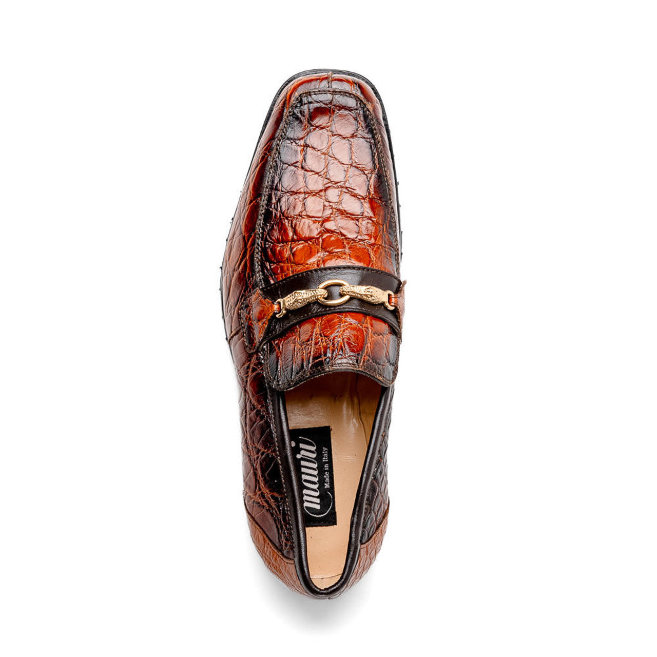 Men's Mauri Casual Alligator Loafers Cognac Metal Bit Debonair