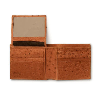 Ferrini Full Quill Ostrich Billfold Cognac 4 AABF-CG  - from alligatorwarehouse.com